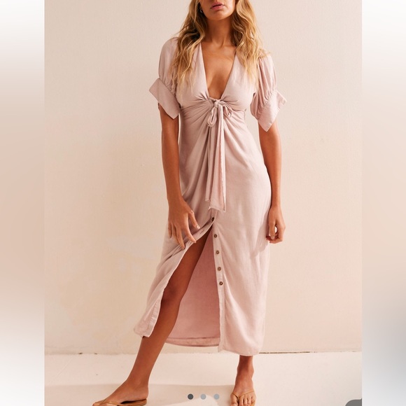 NWT Free people vintage summer midi dress in Lima bean size XS - Picture 2 of 12